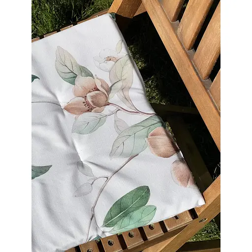 Водоотталкивающая подушка для стула с 3D принтом Яблоневый цвет 40х40 см белая 2 шт. - фото 5