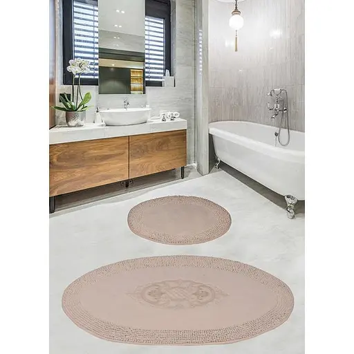 Набір килимків для ванної кімнати Diva Wazo Cream 60 x 100 + 50 x 60