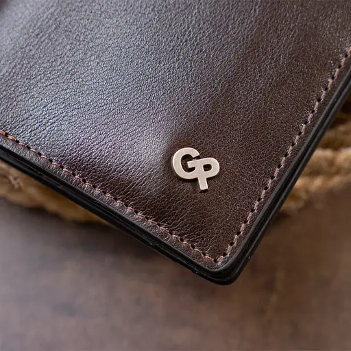 Мужской кожаный кошелек Grande Pelle 9х10х1 см acs0016024 - фото 9