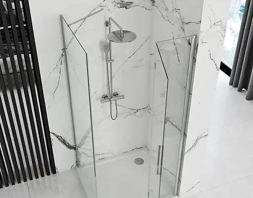 Душова кабіна Rea Molier 90x90 chrome REA-K8535 + REA-K8539, Універсальна, прозорий, хром - фото 2