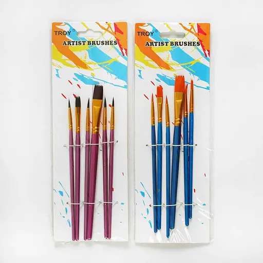 Набір пензлів C 60804, 6шт на листі (6900067608048) Синій - фото 2