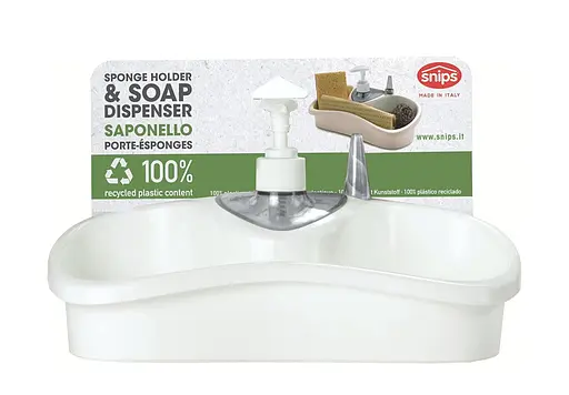 Кухонный аксессуар с емкостью для хранения и жидкого мыла Snips, белый - фото 4