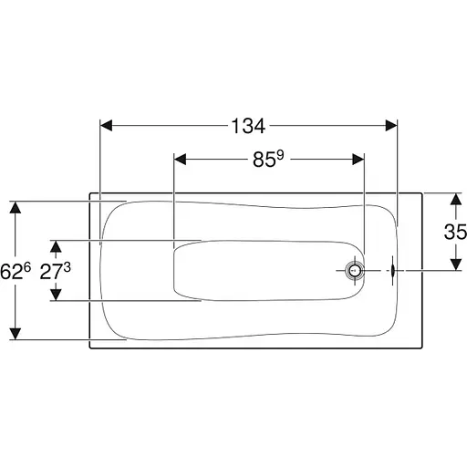 Ванна акриловая Gebert Selnova 150x70 554.281.01.1 + ножки Белый - фото 4