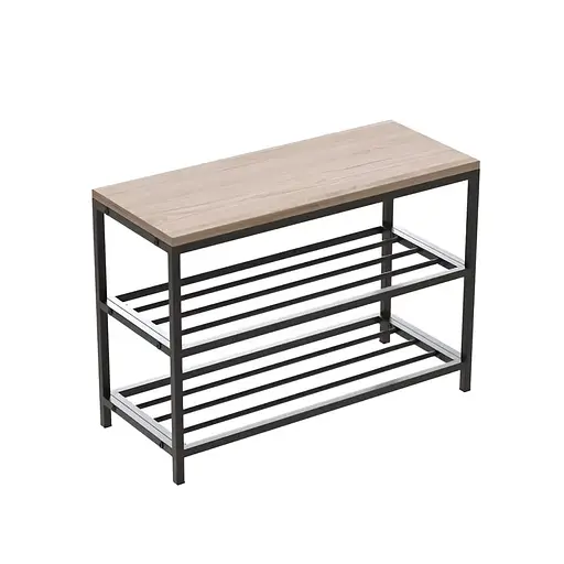 Банкетка універсальна Ferrum-decor Слайм 45x63x26 чорний ДСП Дуб Сан-Марино 16мм (FRD-104071)