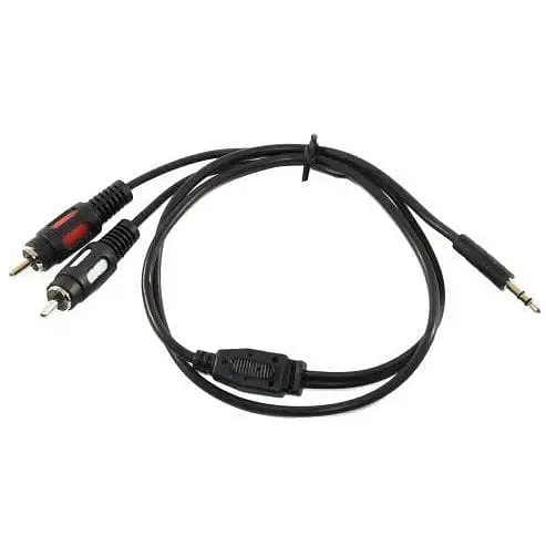 Кабель-переходник Atcom 3.5 мм M - 2xRCA M 0.8 м черный (10810) - фото 1
