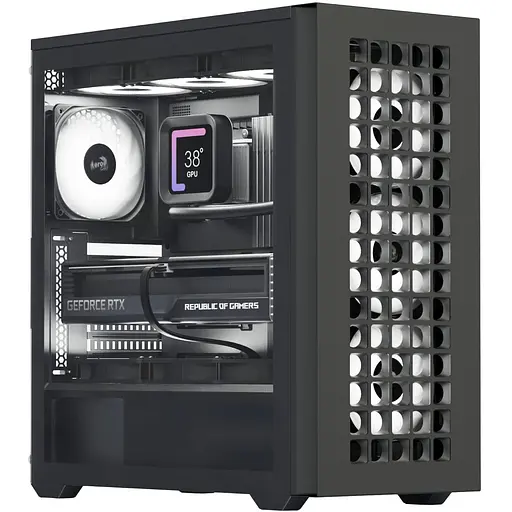 Черный корпус Aerocool D502A-G-BK-v1 без блока питания (ACCM-DS02043.11) - фото 1
