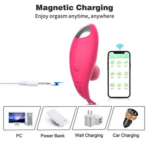 Смарт-вибратор для трусиков Love Spouse Tongue с аккумулятором 112 мм розовый - фото 7