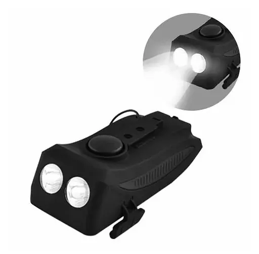 Велосипедный фонарь фара FY-319 2хL2 + звонок + держатель + microUSB + Power Bank (6 режимов звонка)