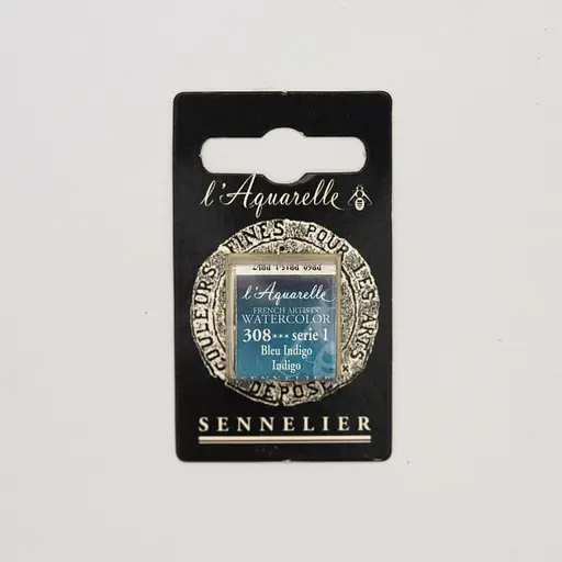 Акварельна фарба Sennelier, полукювета, S1, Індиго (Indigo)