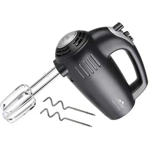 Monte Миксер MT-2006|700Вт|5 скоростей | турбо| 2 насадки | черный-серебристый