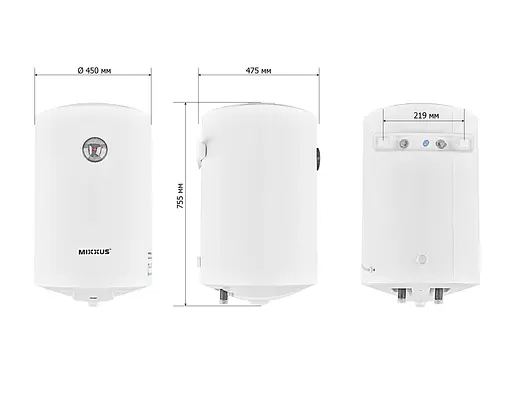 Водонагрівач "Циліндр" Mixxus EWH-07080 Round WET накопичувальний 80 л мокрий тен 1,5 kW WH0602 - фото 2