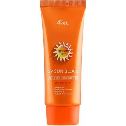 Крем солнцезащитный водостойкий для лица с экстрактом алоэ Ekel UV Sun Block Cream SPF50/PA+++ 70 ml - фото 2