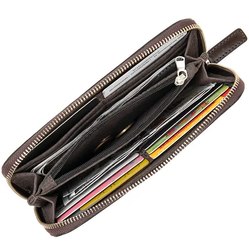 Женское кожаное портмоне Grande Pelle 10х19.5х2 см acs0018758 - фото 3