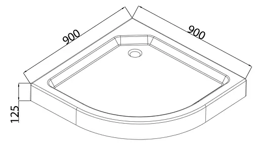 Душовий піддон із сифоном Mixxus Plain ST01-90x90x13 діаметр зливу 52 мм MI6916 Білий - фото 2