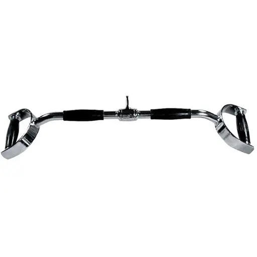 Ручка для верхньої тяги York Fitness 60см з паралельним хватом вигнута з гумовими рукоятками, хром - фото 2