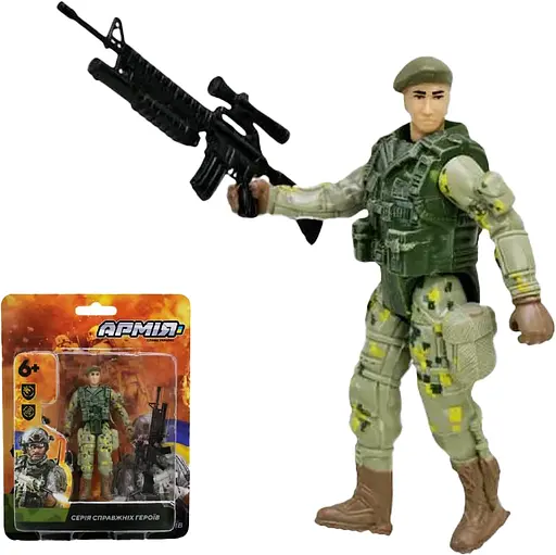 Військовий набір ЗСУ, солдат, аксесуари, 15x3x19.5 см