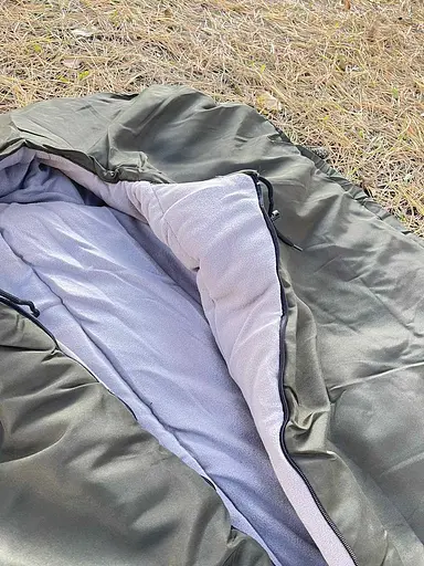 Зимний спальный мешок на флисе до -35С (Оливковый) - фото 3
