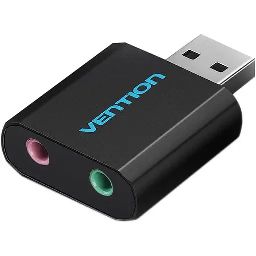 Звуковая карта Vention USB Audio USB - 2х3,5 мм jack Metal (VAB-S17-B) - фото 1