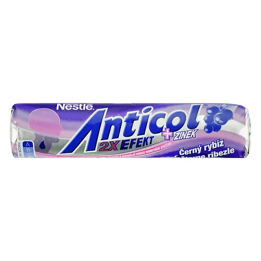 Цукерки Anticol з начинкою зі смаком ментолу та чорної смородини, з цинком 50 г