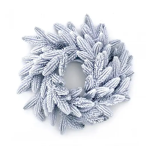 Різдвяний вінок Преміальний засніжений із хвої литої (діаметр - 45 см)