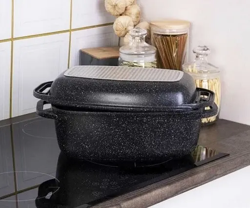 Гусятниця Edenberg EB-4607 прямокутна з кришкою - гриль - фото 5