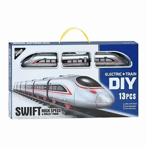 Залізниця XZ006 з локомотивом 2 вагони дорожні знаки діаметр 75 см сіра - фото 3