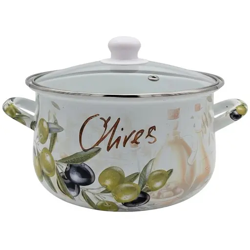 Кастрюля Verona эмалированная со стеклянной крышкой 2.3 л (VR-0001-18)