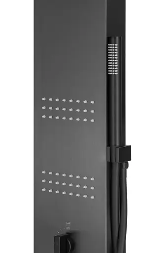 Душова панель Corsan Neo black з термостатом S060TBL, Чорний матовий - фото 4