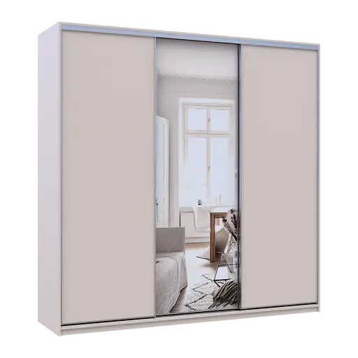 Шафа купе Doros Сіті Лайт Кашемір 2 ДСП / 1 дзеркало 225х60х225 (80736383) - фото 3