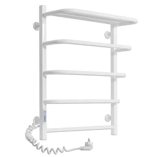 Электрический полотенцесушитель Laris Зебра Стандарт ЧФ5 500x660 Е с полкой левый R3 77700075, Белый, Левое, Электронный - фото 1