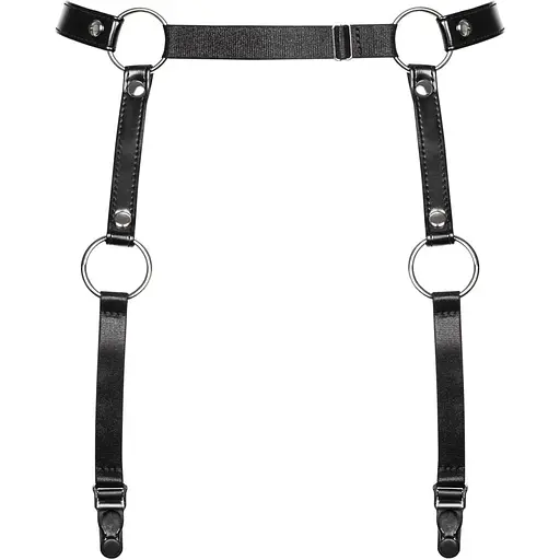 Гартери Obsessive A741 garter belt Black O/S, штучна шкіра