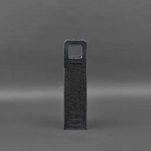 Чехол для вина BlankNote Crazy Horse 1.0 из фетра с кожаными вставками синий - фото 5