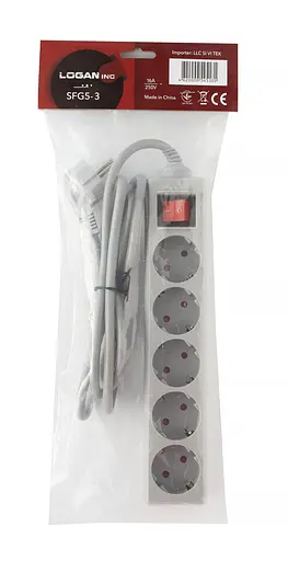 Мережевий фільтр Logan SFG5-3 Grey - фото 3