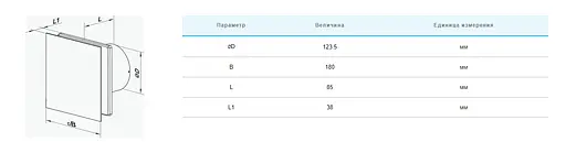 Декоративный малошумный вентилятор Vents 125 Солид черный сапфир - фото 7