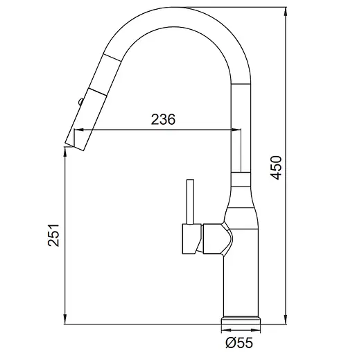 Смеситель для кухни с выдвижным изливом Koer KI-70004-12 KR5004 Золотой - фото 8