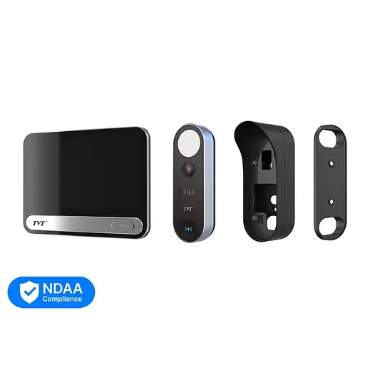 Комплект IP-відеодомофона з WiFi TVT TE-KT6101-001 Black: відеодомофон 7" TD-E2137-PE/TP/WF, відеопанель 2Mp TD-E3110-IC/PE/WF, кутовий кронштейн, монтажна коробка з козирком (82-00411) - фото 2