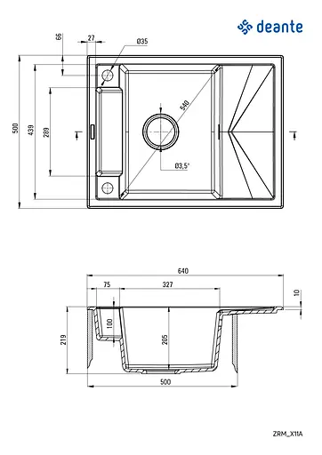 Кухонна мийка DEANTE Magnetic ZRM_A11A - фото 2