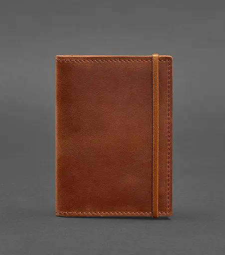 Шкіряна обкладинка для паспорта 2.0 коричнева Crazy Horse - фото 1