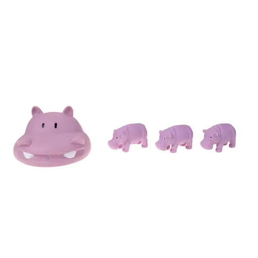 Пищалка Резиновое животное B-331 4шт в сетке Бегемот