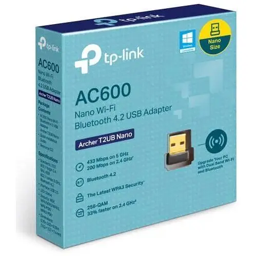 Сетевой адаптер USB TP-Link Archer T2UB Nano, 802.11ac Dual Band USB Adapter, mini-size, USB 2.0 - фото 2