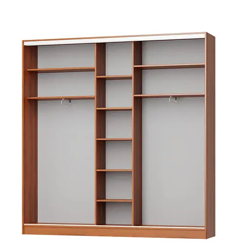 Шкаф-купе трехдверный MebelStar Стандарт AL 2ДСП/Зеркало 230x45x240 см Аляска серый (MBS-1855) - фото 2