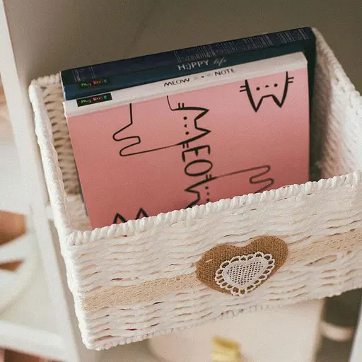 Кошик стелажний Handy Home Серце, металевий, 36х27х17 cм, бежевий з білим (EW-60 L) - фото 2