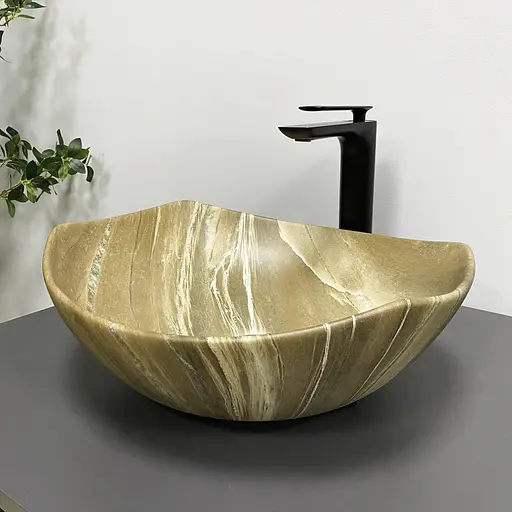 Умивальник VBI Ronta коричневий камінь матовий накладний VBI-017303, Мармур - фото 5