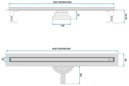 Трап для душу Rea Neox 90 Slim Pro brushed gold REA-G2716 - фото 5
