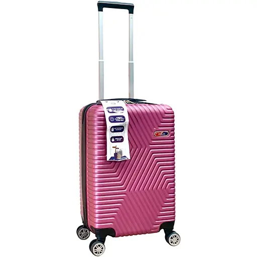 Валіза Маленька (S) Полікарбонат На 4-х подвійних колесах 50л POLO ПК014-S Рожевий