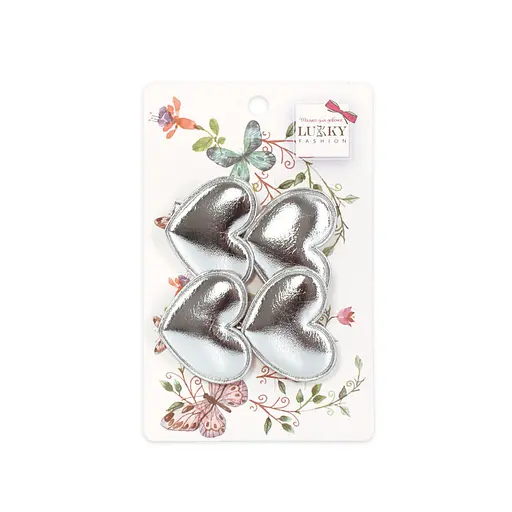 Затискач дитячий для волосся "Сердечко" T18547(срібний)