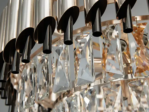 Колоритная новинка, современная хрустальная люстра на 9 ламп, золото+черный - фото 4