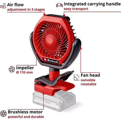 Вентилятор Einhell GC-CF 18/110 Li-Solo 3408061 (139979) - фото 3