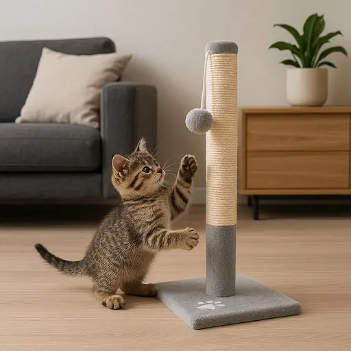 Когтеточка Природа ДО1 столбик для кошек серый 36х36х67 см [CD] - фото 3