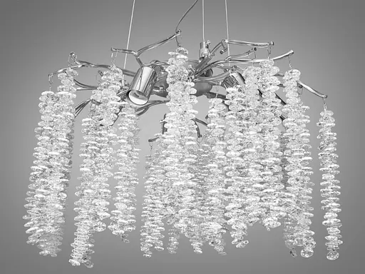 Изящная подвесная хрустальная люстра Глициния, 6 ламп, хром - фото 3